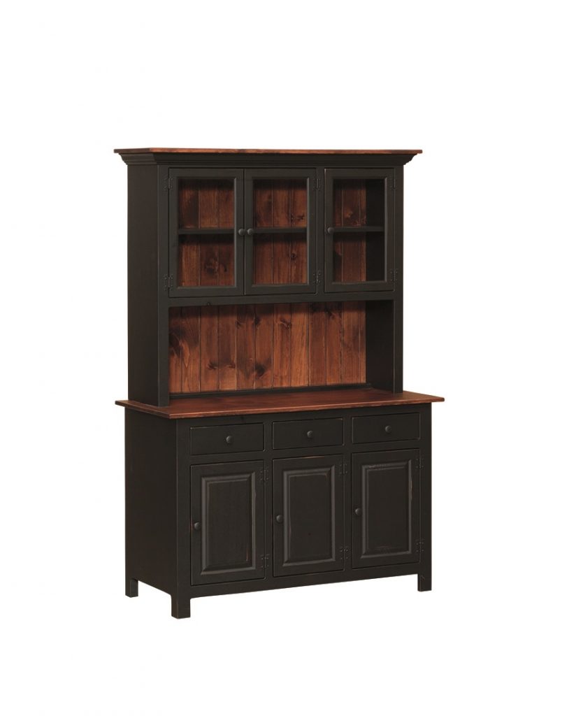 Hutch With Glass Doors Carriage House Furnishings   J400KitchenHutchBlackCherry 834x1024 