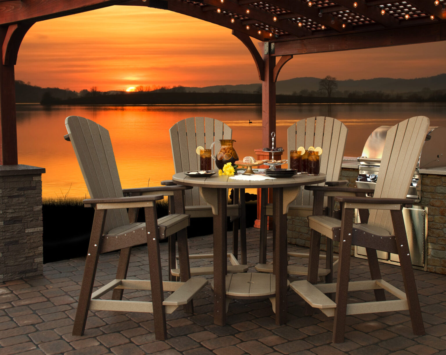 Great Bay outdoor Bar dining set - Carriage House Furnishings